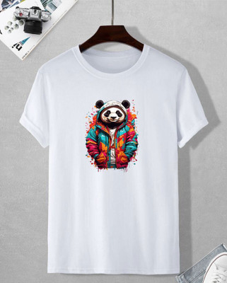 THEVENUS Boys Printed Pure Cotton Regular T Shirt(White, Pack of 1)