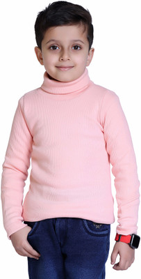 Kepa Boys Solid Cotton Blend Regular, Slim T Shirt(Pink, Pack of 1)