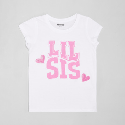 Pantaloons Junior Baby Girls Printed Cotton Blend Regular T Shirt(Pink, Pack of 1)