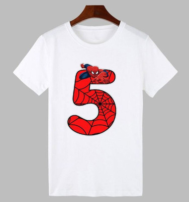 THEVENUS Boys Printed Pure Cotton Regular T Shirt(White, Pack of 1)