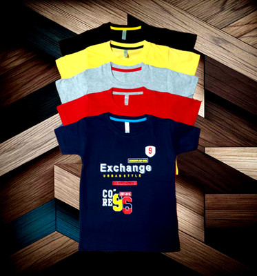 SBN Newlifestyle Boys Printed Pure Cotton Regular T Shirt(Multicolor, Pack of 5)