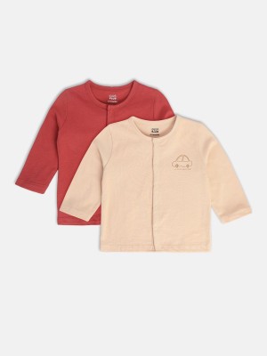 MINI KLUB Baby Boys Self Design Pure Cotton T Shirt(Multicolor, Pack of 2)