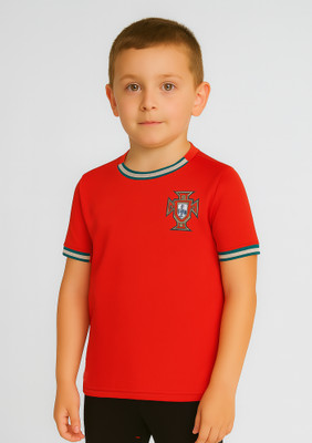 BUGOAT Boys & Girls Printed Polyester Regular T Shirt(Red, Pack of 1)