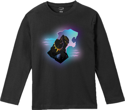 WEAR YOUR MIND Boys Graphic Print Pure Cotton Regular T Shirt(Black, Pack of 1)
