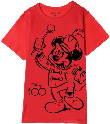 Disney By Wear Your Mind Boys Printed Cotton Blend T Shirt(Red, Pack of 1)