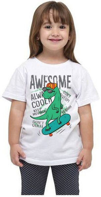 THEVENUS Boys Printed Pure Cotton Regular T Shirt(White, Pack of 1)
