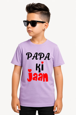 BQF Boys Printed Polyester Regular T Shirt(Purple, Pack of 1)