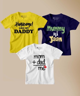 BE AWARA Baby Boys & Baby Girls Typography Pure Cotton T Shirt(Multicolor, Pack of 3)
