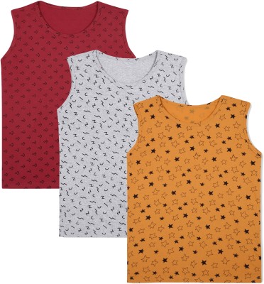 Fasla Boys Printed Cotton Blend T Shirt(Multicolor, Pack of 3)