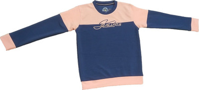 SVS Clothings Boys & Girls Colorblock Cotton Blend Regular T Shirt(Blue, Pack of 1)
