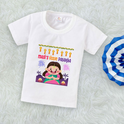 Babywish Boys & Girls Self Design Cotton Blend Regular T Shirt(White, Pack of 1)