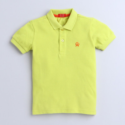 Arvind Garments Baby Boys Solid Cotton Blend Regular T Shirt(Light Green, Pack of 1)