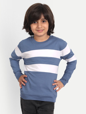 PROVOGUE Boys Striped Pure Cotton Regular T Shirt(Multicolor, Pack of 1)