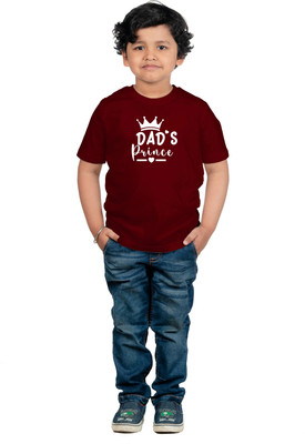 CHOMMBOOKA TRENDING Boys Typography Cotton Blend Regular T Shirt(Maroon, Pack of 1)