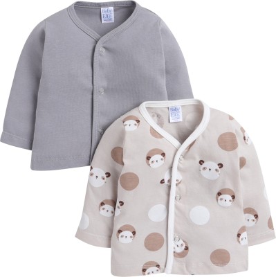 Baby Eli Baby Boys & Baby Girls Animal Print Pure Cotton T Shirt(Brown, Pack of 2)