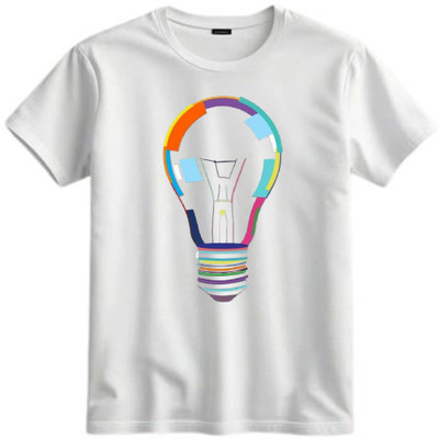 TAPA KON Boys & Girls Printed Polycotton Regular T Shirt(White, Pack of 1)