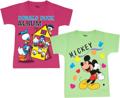 DISNEY BY MISS & CHIEF Boys Printed Cotton Blend Regular T Shirt(Multicolor, Pack of 2)