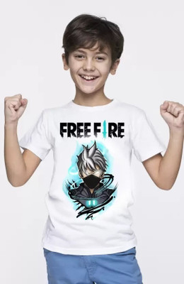 AKFABTECH Boys Printed Polyester Regular T Shirt(White, Pack of 1)