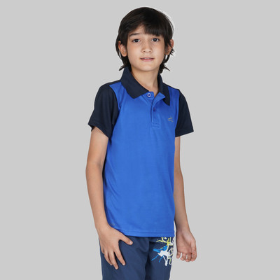 VECTOR X Boys Colorblock Polyester Regular T Shirt(Blue, Pack of 1)