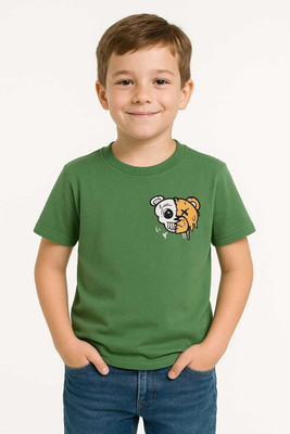 Shri Aditya Garments Boys Graphic Print Cotton Blend Oversized T Shirt(Blue, Pack of 1)