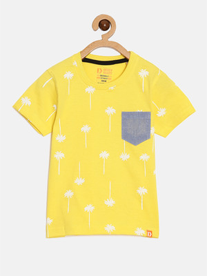 Dixcy Scott Originals Boys Printed Cotton Blend Regular T Shirt(Yellow, Pack of 1)