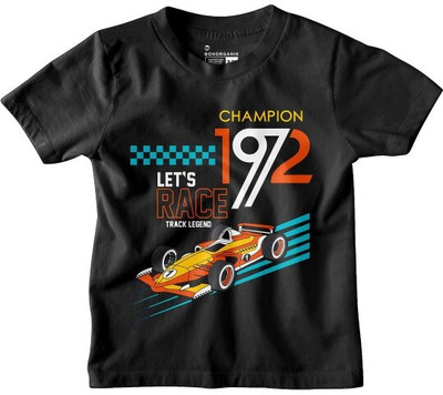 BonOrganik Boys Printed Pure Cotton Regular T Shirt(Blue, Pack of 1)