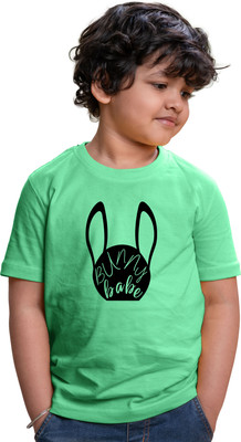 CHOMMBOOKA TRENDING Boys Graphic Print Pure Cotton Regular T Shirt(Green, Pack of 1)