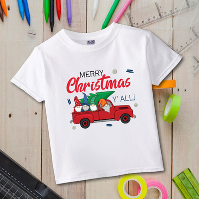 MOMS DESIRE Baby Boys & Baby Girls Self Design Cotton Blend Regular T Shirt(White, Pack of 1)