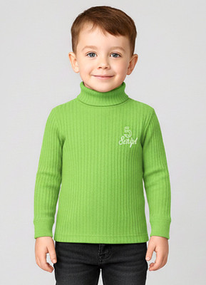 Zeal G Boys Solid Pure Cotton Regular T Shirt(Light Green, Pack of 1)