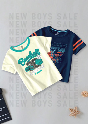 Codez Boys Printed Cotton Blend Regular T Shirt(Multicolor, Pack of 2)