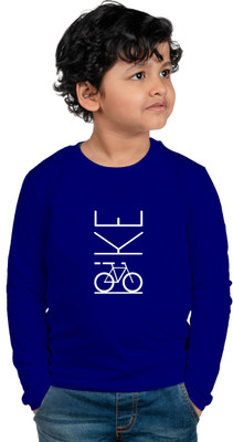 CHOMMBOOKA TRENDING Boys Typography, Printed Cotton Blend Regular T Shirt(Blue, Pack of 1)