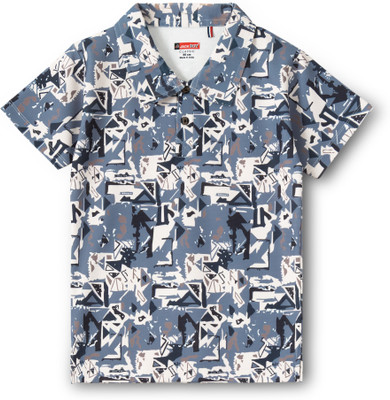 JACKBOY Boys Graphic Print Polycotton Regular T Shirt(Dark Blue, Pack of 1)