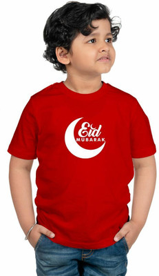 CHOMMBOOKA TREND Boys Printed Pure Cotton Regular T Shirt(Red, Pack of 1)