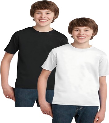 ORATEES Boys Solid Pure Cotton Regular T Shirt(Multicolor, Pack of 2)