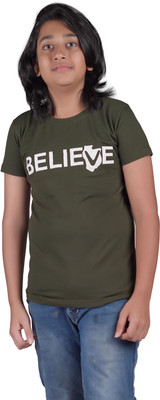 Yellowtoons Boys Printed Cotton Blend Regular T Shirt(Green, Pack of 1)