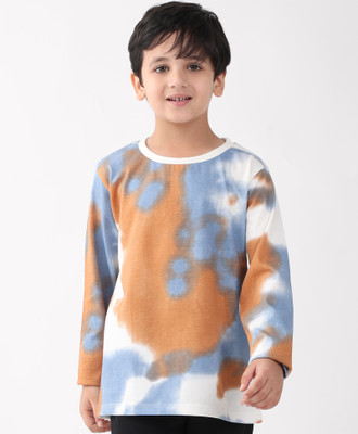 anthrilo Boys Printed Cotton Blend Regular T Shirt(Brown, Pack of 1)