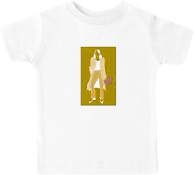 SST fashion Boys Printed Pure Cotton Regular T Shirt(White, Pack of 1)