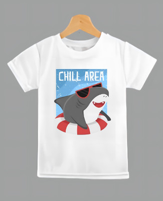 ORATEIS TREND Boys & Girls Solid, Graphic Print Polyester Regular T Shirt(White, Pack of 1)