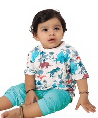 URBAN OX Boys & Girls Printed Polycotton Regular T Shirt(Multicolor, Pack of 1)