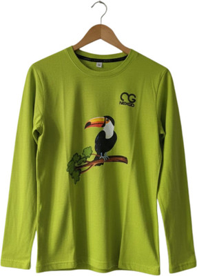 Nexgo Baby Boys & Baby Girls Printed Cotton Blend Regular T Shirt(Green, Pack of 1)