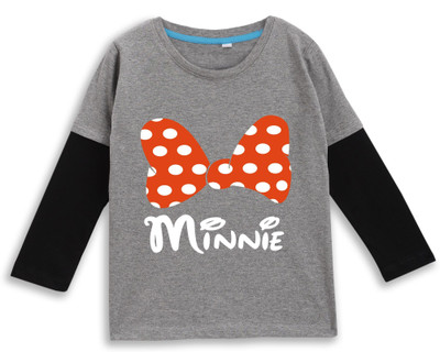 Superb Starling Baby Girls Solid Cotton Blend Regular T Shirt(Grey, Pack of 1)