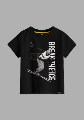 Codez Boys Self Design Cotton Blend T Shirt(Black, Pack of 1)