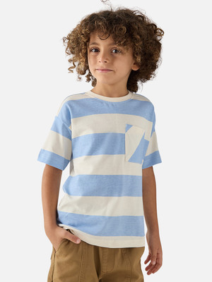 JUNIORS by Babyshop Boys Colorblock Cotton Blend Regular T Shirt(Multicolor, Pack of 1)