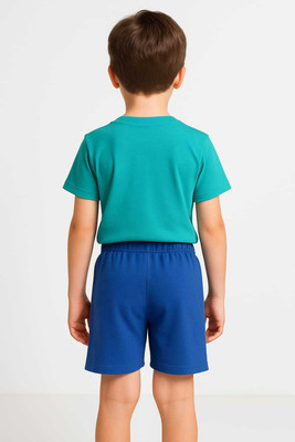 Sattitude Boys & Girls Printed Cotton Blend Regular T Shirt(Blue, Pack of 1)