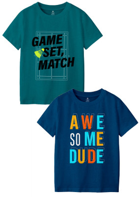 Codez Boys Printed Cotton Blend Regular T Shirt(Multicolor, Pack of 2)