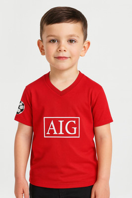 MSV Boys & Girls Printed Polyester Regular T Shirt(Red, Pack of 1)