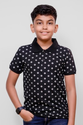 KILLER Boys Printed Pure Cotton Regular T Shirt(Black, Pack of 1)