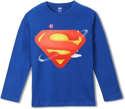 Miss & Chief Boys Graphic Print Pure Cotton Regular T Shirt(Blue, Pack of 1)