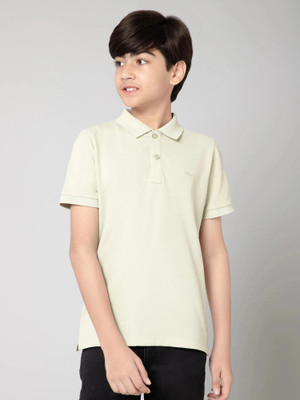 PROVOGUE Boys Solid Cotton Blend Regular T Shirt(Brown, Pack of 1)