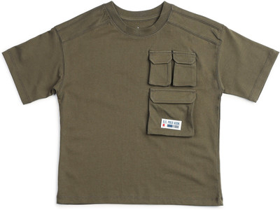 U.S. POLO ASSN. Boys Solid Pure Cotton Regular T Shirt(Green, Pack of 1)